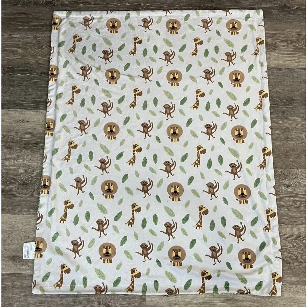 SL Home Fashions | Lion Giraffe Monkey Jungle Baby Blanket Soft 30x40 Rn 119741